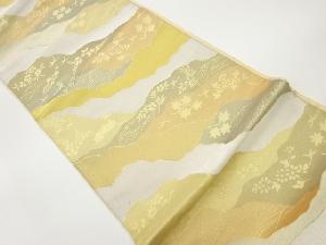 道長取りに秋草模様織出し袋帯